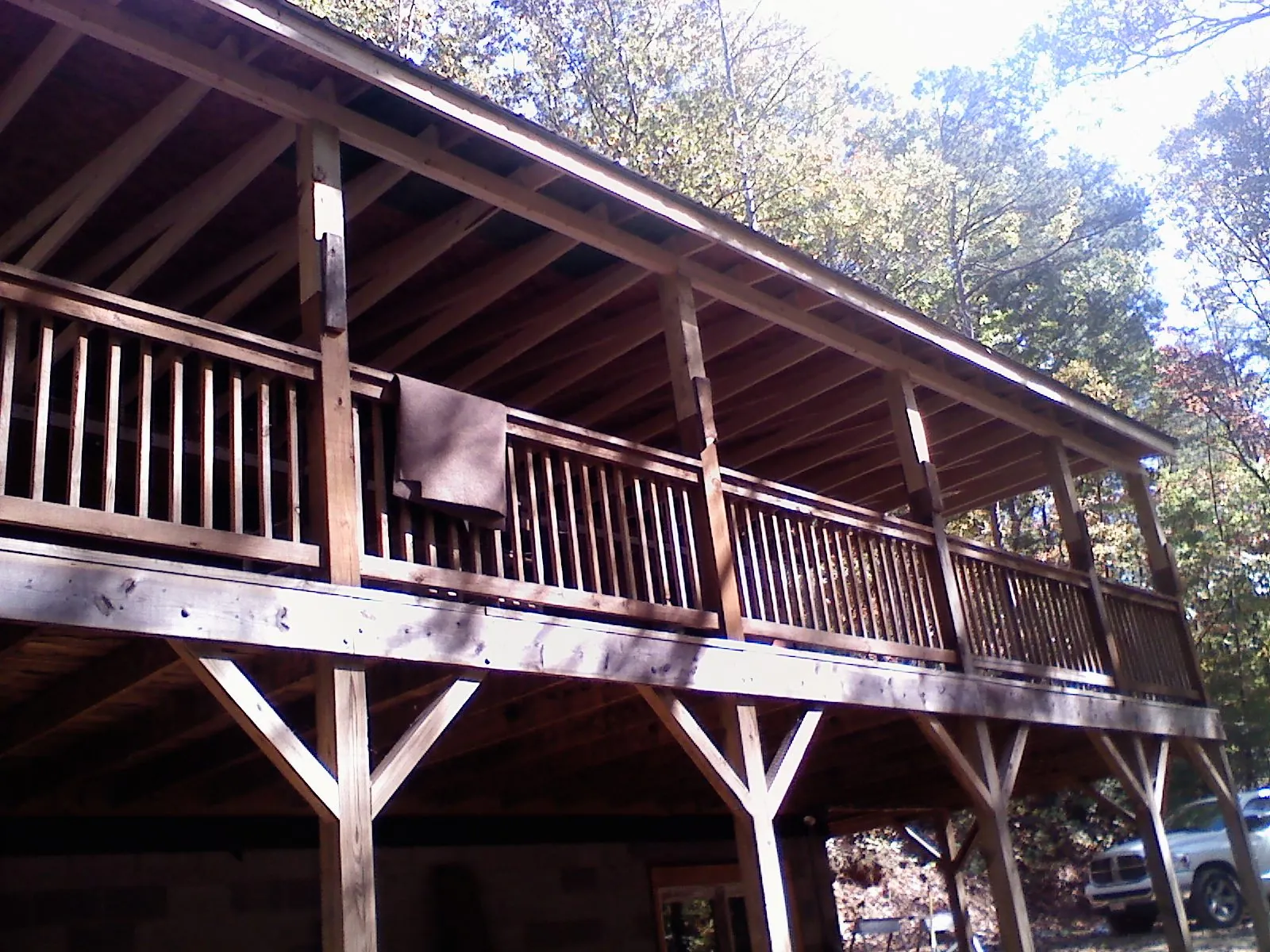 Timber framing under a new elevated porch and deck — Roof Leak Repair in Mc Donough by Roofing Brothers
